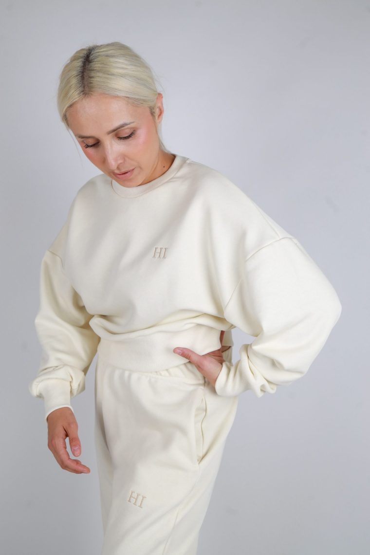 HI cropped gornji dio bez kapuljače-Bijela kafa