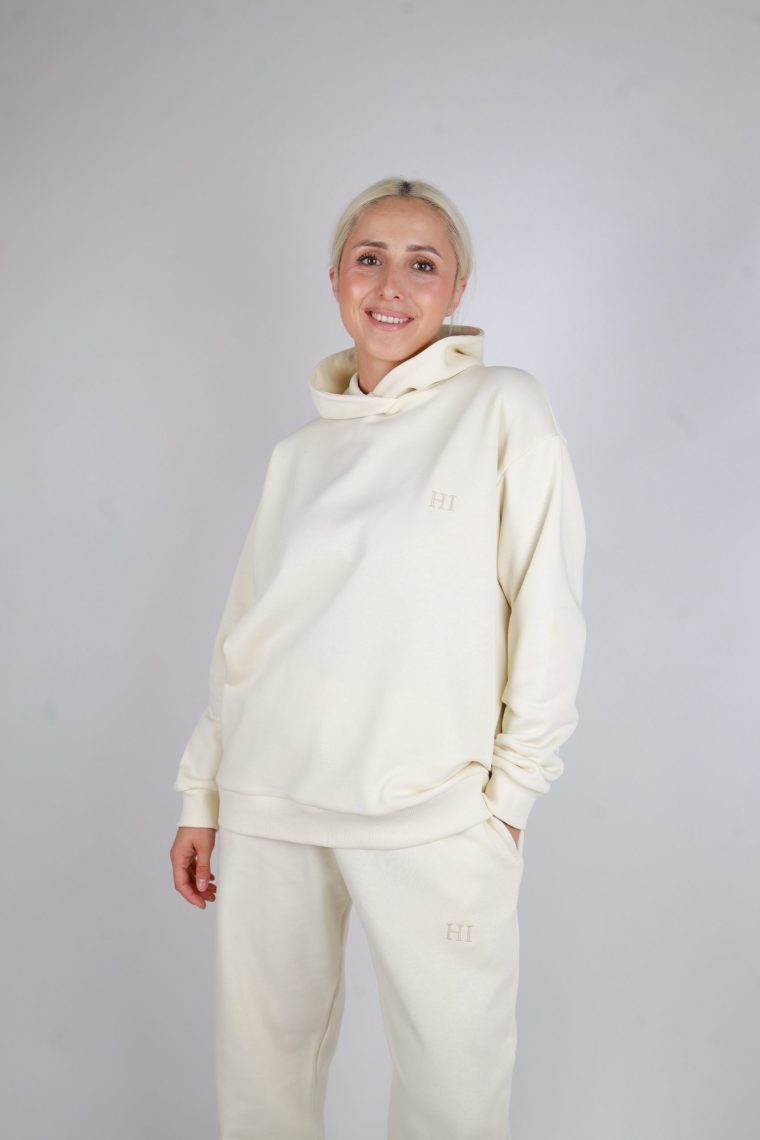 HI cropped gornji dio sa kapuljačom-Bijela kafa