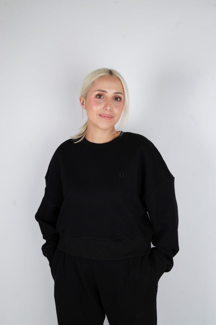 HI cropped gornji dio bez kapuljače-Crna