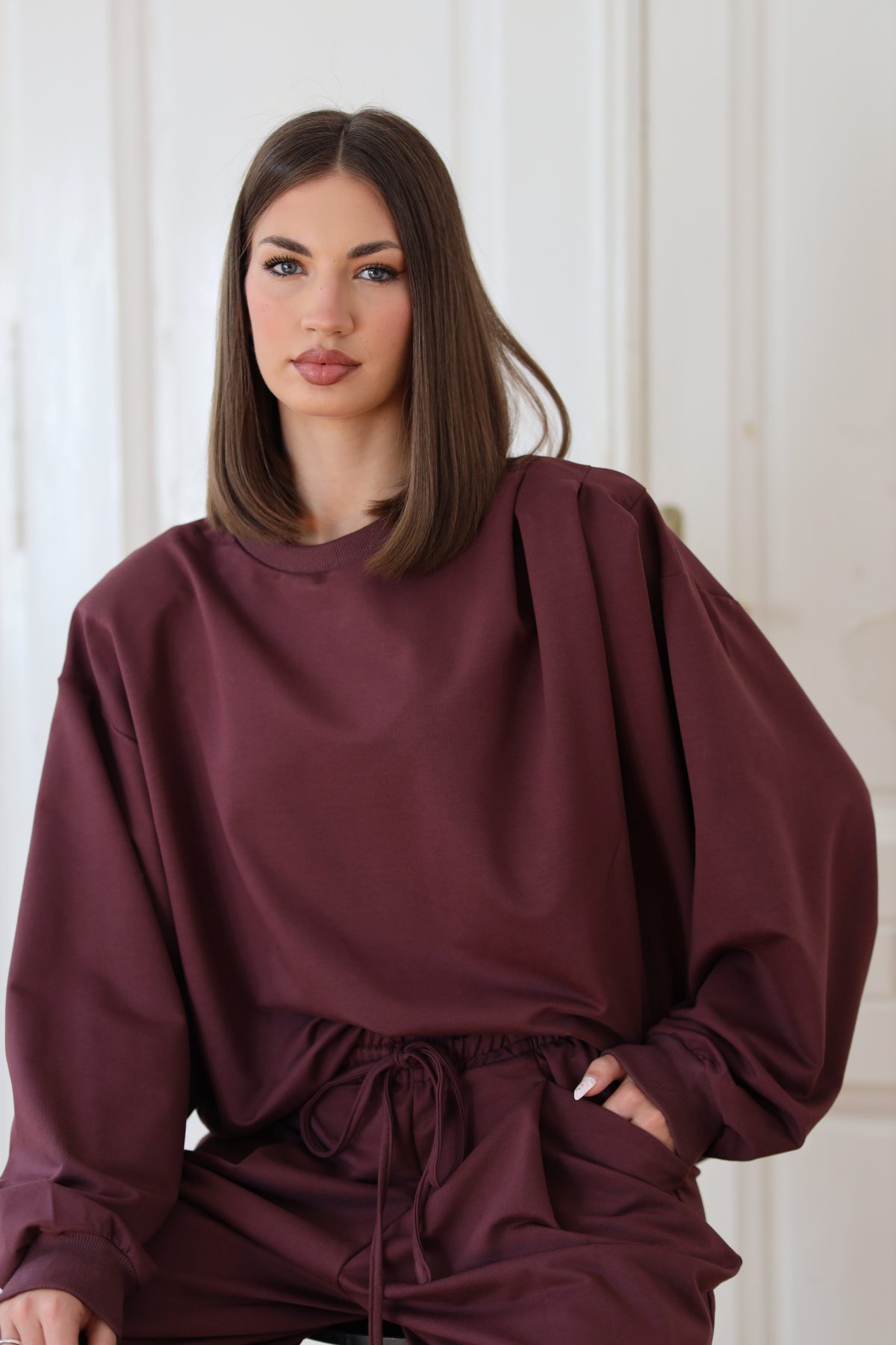 Tailored majica-Bordo