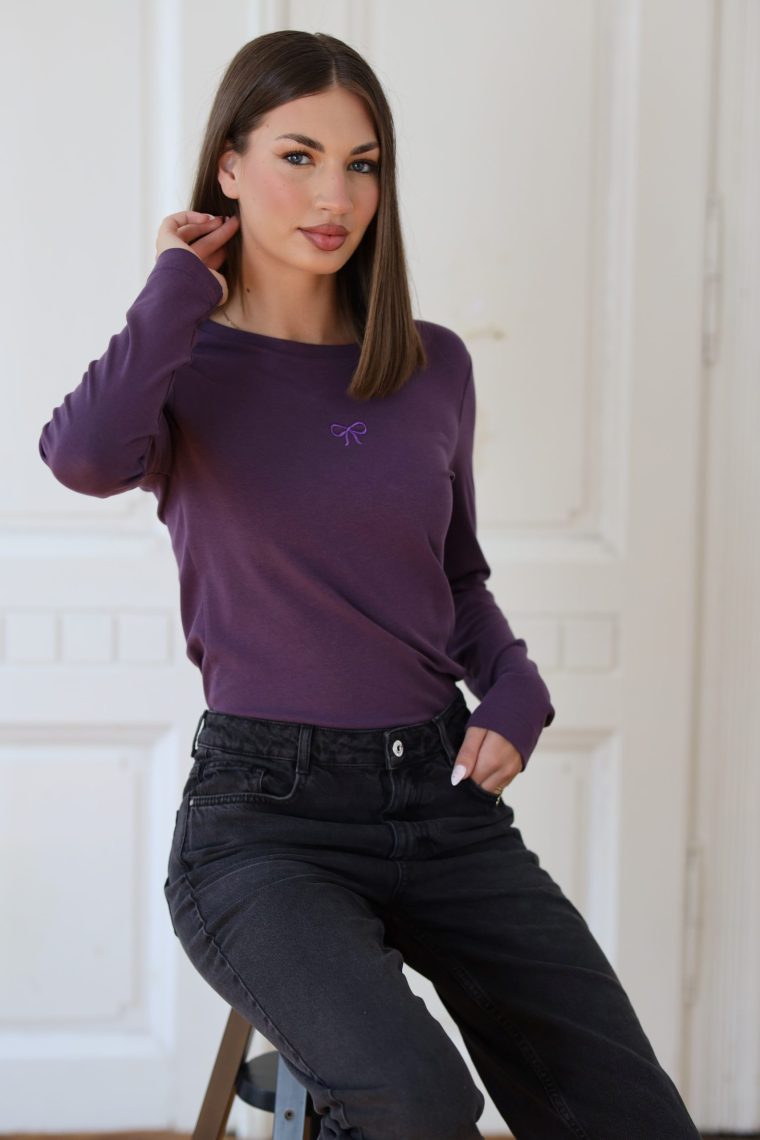 Signature majica dugi rukav - Ljubičasta