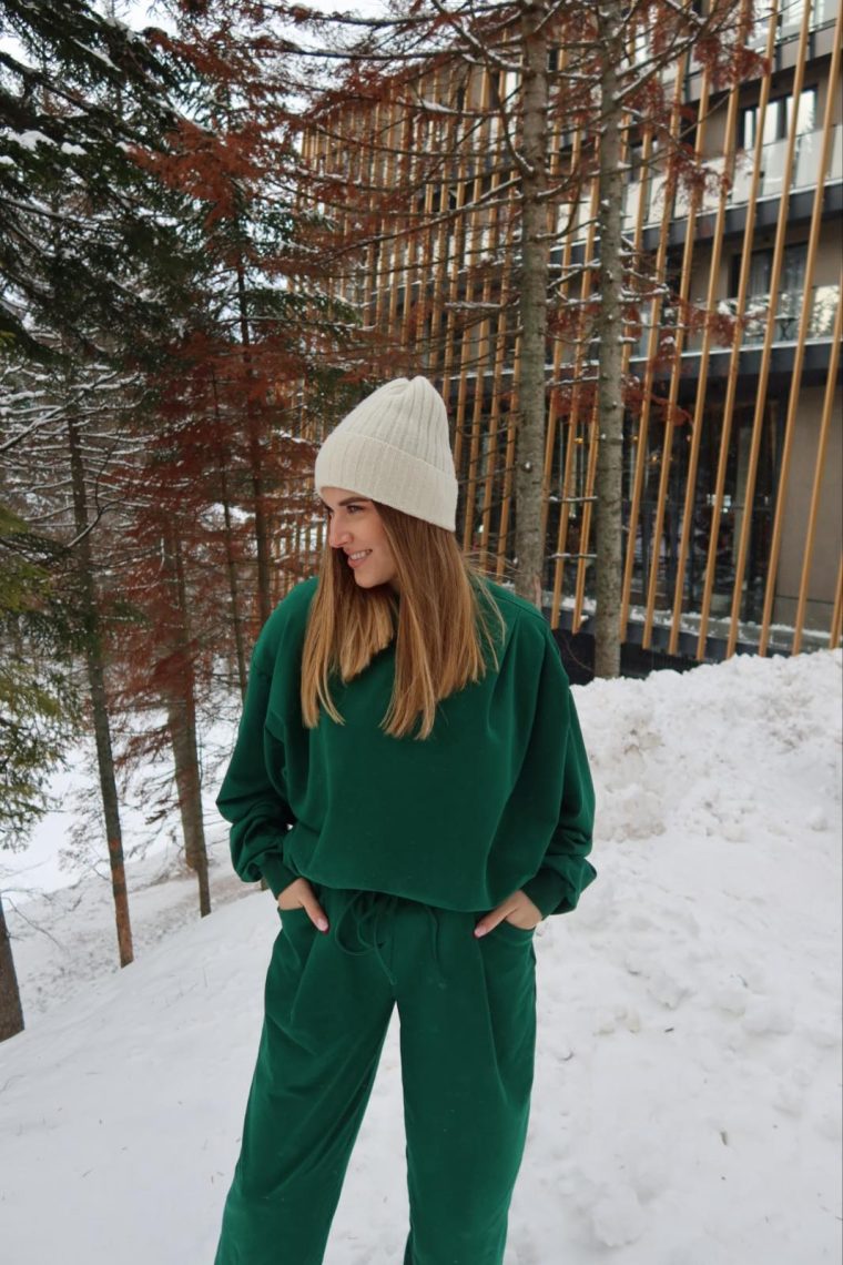 Tailored hlače- Smaragdno zelena