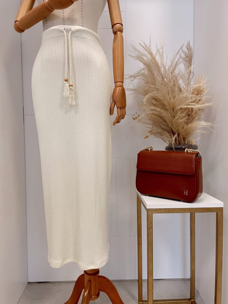 Coco knit suknja- Bijela kafa