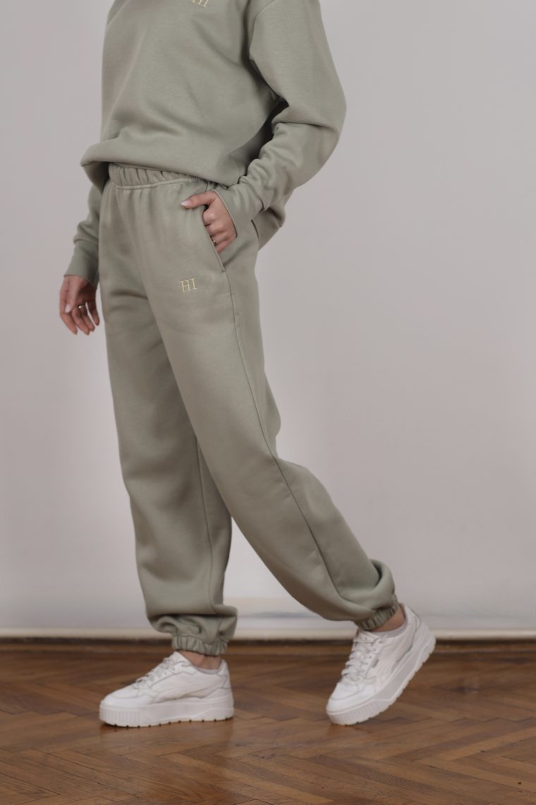 HI termo trenerka donji dio uska nogavica - Sage zelena